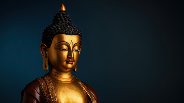 Golden Buddha statue reflects peace and serenity