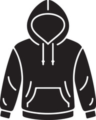 Hooded sweatshirt silhouette icon hoodie with pocket symbol vector illustration