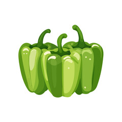 An Imaginary 2D flat icon green peppers group, modern element in vector and EPS format, clean vector_isolated on a white background, An Icon clipart set