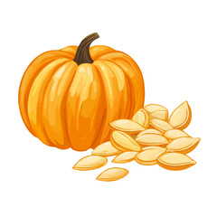 An Imaginary 2D flat icon pumpkin seeds group, modern element in vector and EPS format_clean vector_isolated on a white background, An Icon clipart set