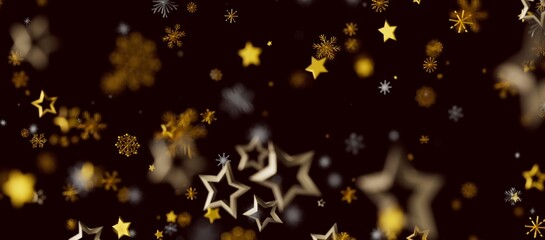 Abstract festive background with glittering stars and snowflakes. Perfect for Christmas, New Year or any celebration. Da