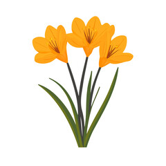 modern element in vector and EPS format_clean vector_isolated on a white background, An Icon clipart set, An Imaginary 2D flat icon saffron flowers