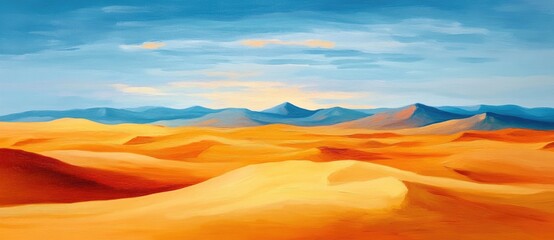 Colorful sunset over desert landscape