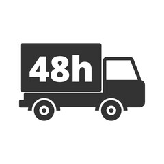 Delivery service truck, 48 hours icon isolated on transparent background
