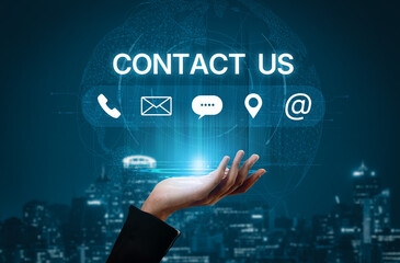 A set of communication methods for customer service. Includes contact information for phone, email, chat, and physical address for user support and inquiries. Fermion