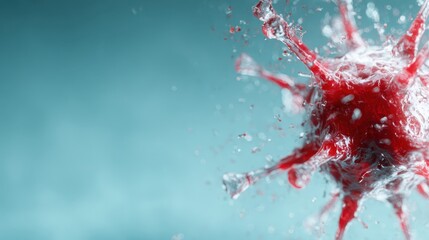 This stunning close-up image features a colorful virus model, floating against a soft background, symbolizing the chaos and complexity of viral structures and their impact on health.