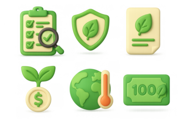 Eco-friendly icons set for environmental awareness and design projects