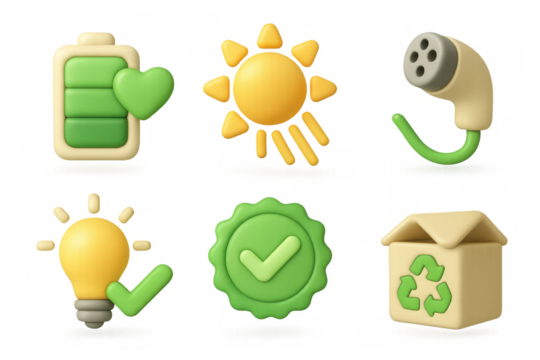 Eco icon collection illustrating sustainability and green energy concepts for design and prints