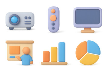 Modern technology and business icons for presentations and infographics