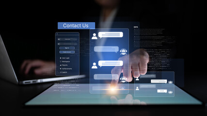 A user interface showing a conversational AI chatbot providing customer service. This virtual assistant answers user questions and provides support through an online platform. Fermion