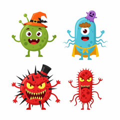 Vector illustration of monsters collection Separate layers for easy editing