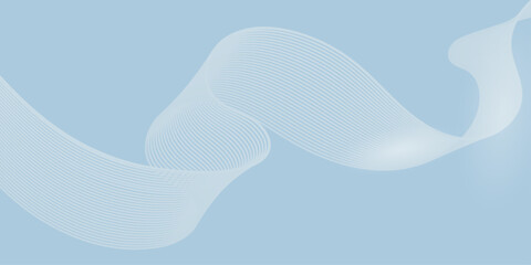 Abstract vector blue wave melody lines on blue background.