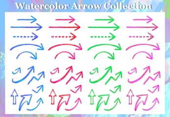 Vivid Watercolor Hand-Drawn Arrow Icons
