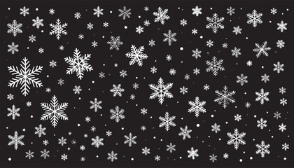 Snow flakes vector background.