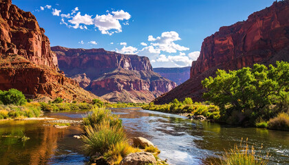 The Colorado River flowing through the Grand Canyon