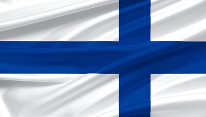 Obraz premium Finland national flag with blue Nordic cross on white background, symbol of identity and sovereignty.