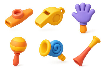 Vibrant cartoon toy icons for playful design projects and children's themes