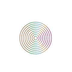Rainbow Concentric Circles Design With Colorful Rings for Abstract Geometric Artwork and Modern Branding