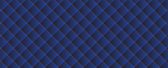 Luxury upholstered backdrop. Stitched layered background pattern. Leather textured sofa background. vector illustration