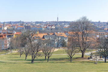 View of Prague from the hill in early Spring.