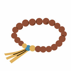 Prayer Beads in Cozy Flat Style for Islamic Worship Themes