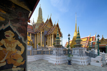 Wat Phra Kaew, on the banks of the Chao Phraya River, Bangkok, Thailand