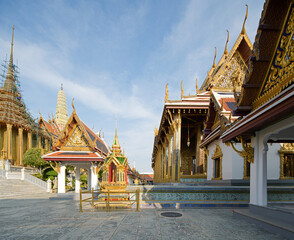 Wat Phra Kaew, on the banks of the Chao Phraya River, Bangkok, Thailand