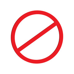 Red No Entry Sign Vector - Prohibition Circle Icon