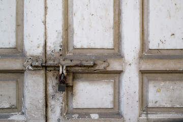 Various styles of old building windows in Bangkok, Thailand