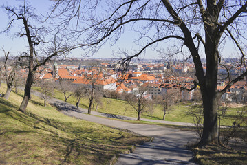 View of Prague from the hill in early Spring.