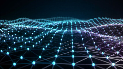 Abstract blue background with DNA line pattern, a technology concept for virtual reality space design texture wallpaper