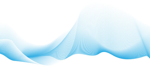 Modern abstract wave digital blue and white geometric technology. Abstract line wave gradient poster blend background vector.	