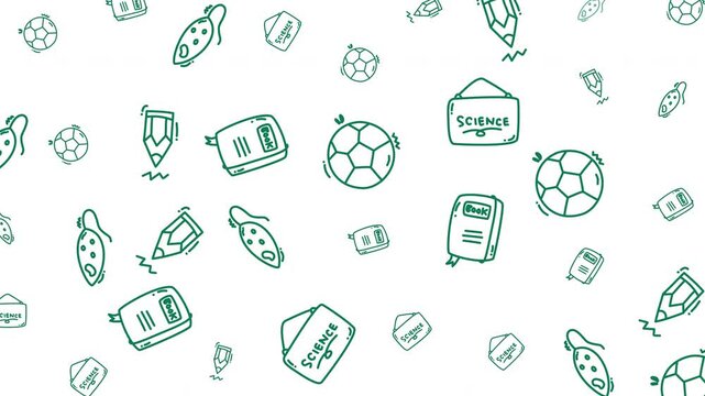 Options combining education and holiday elements with soccer balls, books, signs, pencils, and paramecium sketches. Suitable for educational and holidaythemed designs.