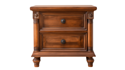 Brown wooden stool unit, without legs, isolated on white background or transparent png.