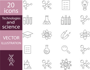 Science and research icon set vector illustration