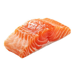 Fresh Salmon Fillet Ready for Cooking on Clean White Background