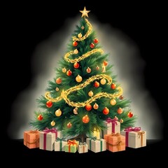 Elegant nostalgic holiday tree art