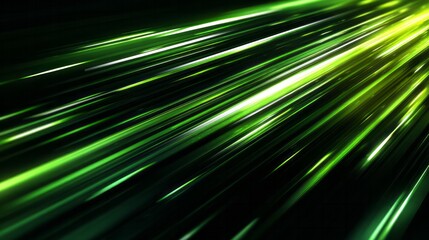Vibrant green illuminated streaks of light create dynamic motion blur effect against a dark backdrop