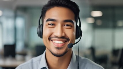 Friendly Customer Service Representative Smiling in Modern Office Setting. - Powered by Adobe