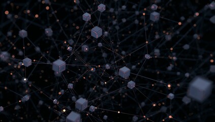 Abstract Technology Network with Nodes and Links in Dark Space