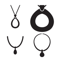 A graceful pendant necklace icon with a simple and easily recognizable shape