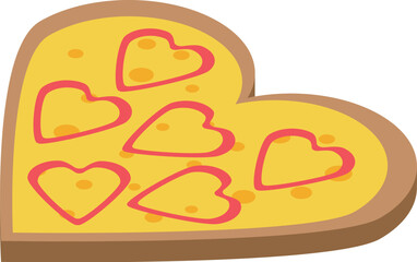 Delicious heart shaped pizza with heart shaped pepperoni, perfect for a romantic valentine's day dinner