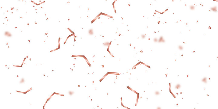 Elegant Rose Gold Confetti, Transparent Background, Celebration & Decoration Resource, Geometric Shapes, Anniversary Decor, Special Event