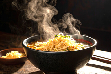 Dramatic ramen steam