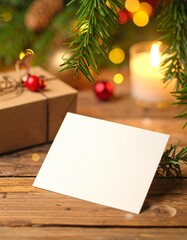 Fototapeta premium A Christmas greeting card mockup