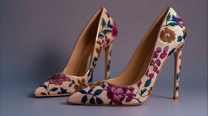 Elegant white bridal heels on a mirror and wooden table capturing the beauty and style of wedding footwear