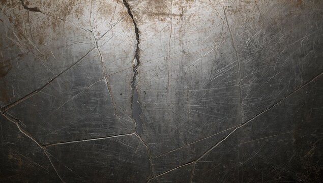 Textured Metallic Surface with Scratches and Cracks for Background