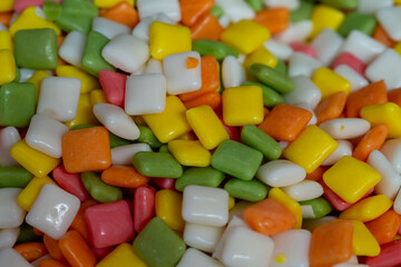 Multicolor Chewy Candies Scattered Sweet Confectionery Delight