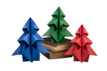 Origami Christmas Tree Collection: A Colorful Trio of Paper Trees for Festive Holiday Decor and Crafts