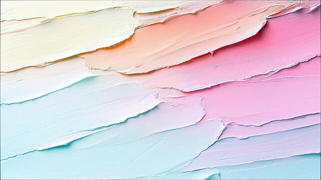 Close-up of textured paint strokes in various pastel colors, creating an abstract and artistic background. - Powered by Adobe